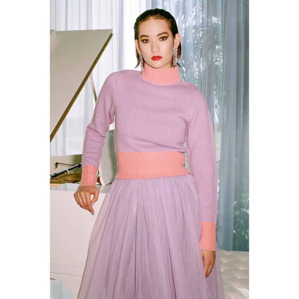 STAUD Pink and Purple Sweater